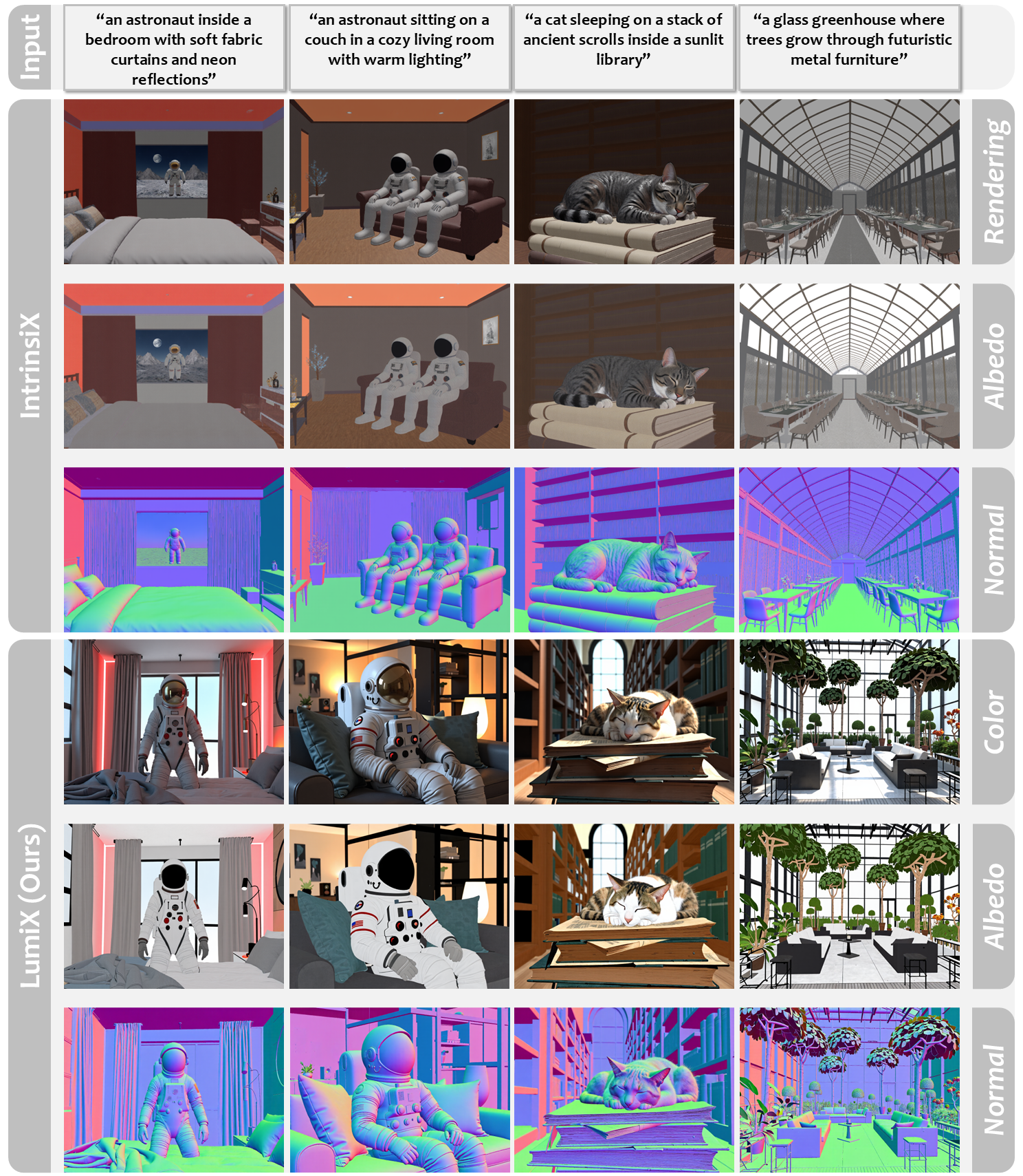 More Text-to-Intrinsic Generation Results